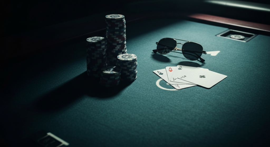 High-stakes professional poker concept