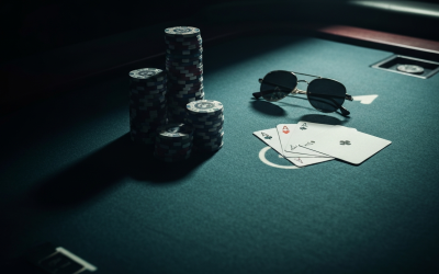 High-stakes professional poker concept